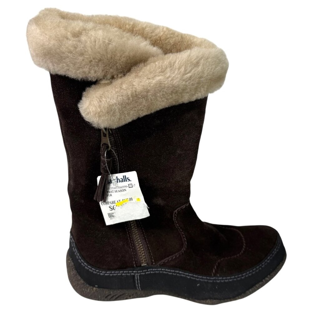 Clarks Womens Novice Moon Winter Boots Suede Shearling Mid-Calf Brown Size 7 - Picture 3 of 15